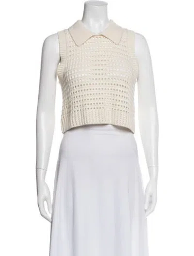 Pre-owned Matthew Bruch Sleeveless Polo In Neutral