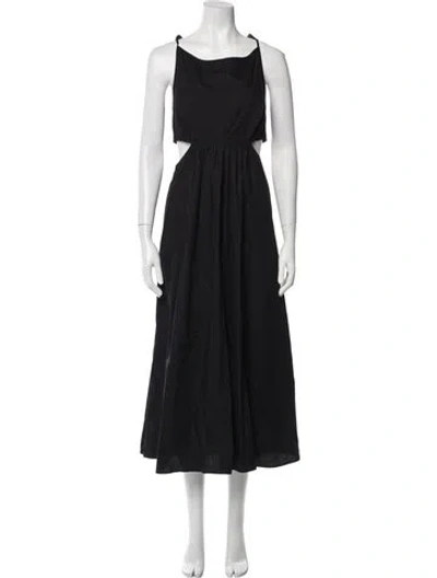 Pre-owned Matthew Bruch Square Neckline Long Dress W/ Tags In Black