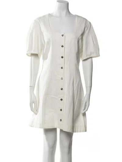 Pre-owned Matthew Bruch Square Neckline Mini Dress In Neutrals