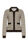 Matthew Bruch Striped Mesh Cardigan In Stripe