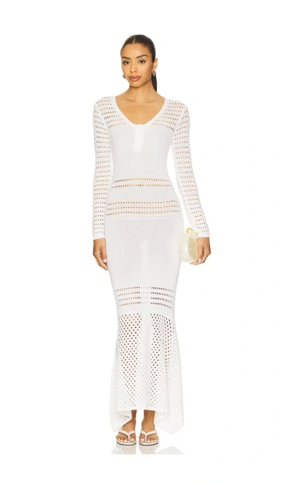 MATTHEW BRUCH STRIPED MESH HANDKERCHIEF MIDI DRESS