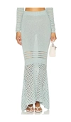 Matthew Bruch Striped Mesh Handkerchief Midi Skirt