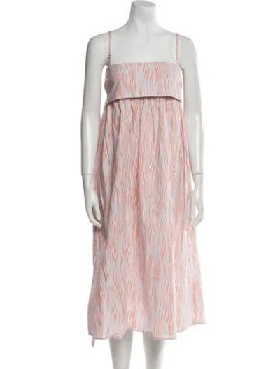 Pre-owned Matthew Bruch Striped Midi Length Dress In Multi