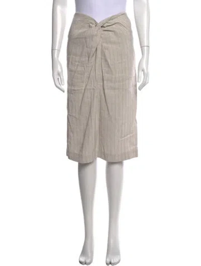Pre-owned Matthew Bruch Striped Midi Length Skirt In Grey