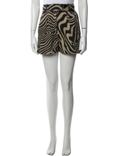 Pre-owned Matthew Bruch Striped Mini Shorts In Green