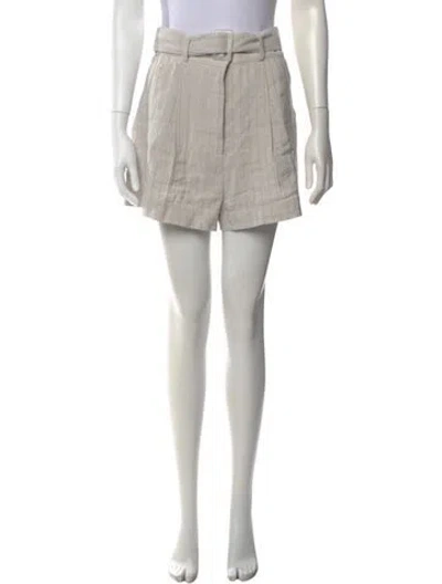 Pre-owned Matthew Bruch Striped Mini Shorts In Neutrals