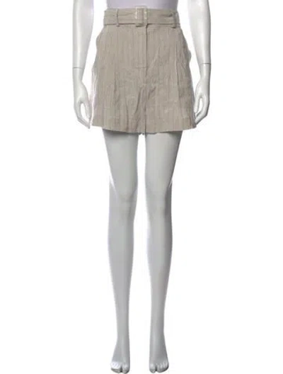 Pre-owned Matthew Bruch Striped Mini Shorts W/ Tags In Neutrals