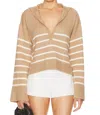 Matthew Bruch Striped Sailor Knit Pullover Sweater In Khaki In Brown