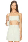 Matthew Bruch Structured Bandeau Crop Top