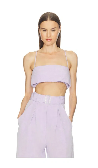 Matthew Bruch Structured Bandeau Crop Top In Purple