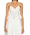 Matthew Bruch Sweet Heart Cropped Top In White In White