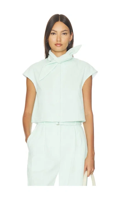 Matthew Bruch Tie Neck Button Up Shirt In White