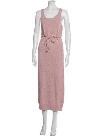 Pre-owned Matthew Bruch Tweed Pattern Long Dress In Purple