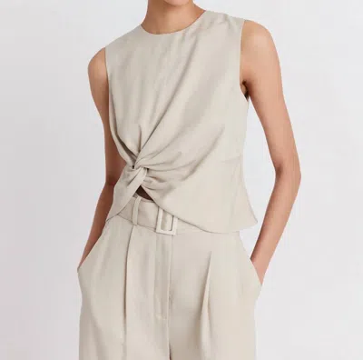 Matthew Bruch Twist Tank Top In Bone Tencel In Neutral
