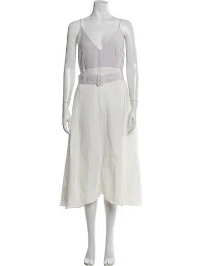 Pre-owned Matthew Bruch V-neck Midi Length Dress In Purple