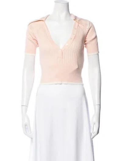 Pre-owned Matthew Bruch V-neck Short Sleeve Polo In Pink