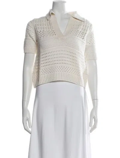 Pre-owned Matthew Bruch V-neck Sweater In Neutral