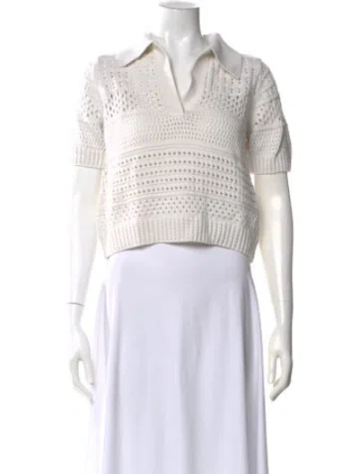 Pre-owned Matthew Bruch V-neck Sweater In White
