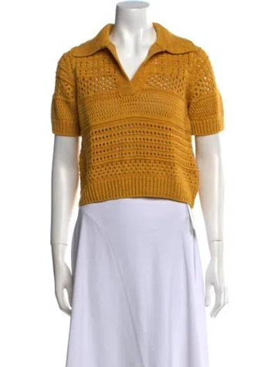 Pre-owned Matthew Bruch V-neck Sweater In Yellow