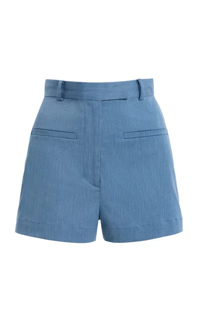 Matthew Bruch Welt Pocket Stretch-cotton Hot Short In Blue
