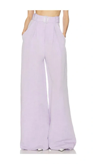 Matthew Bruch Wide Leg Pleated Pant In Purple