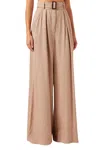 MATTHEW BRUCH WIDE LEG PLEATED PANTS IN RUST HOUNDSTOOTH