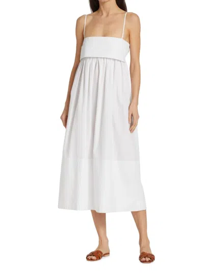 Matthew Bruch Women's Bandeau Babydoll Dress In White