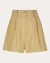 Matthew Bruch Button Pleated Short In Neutrals
