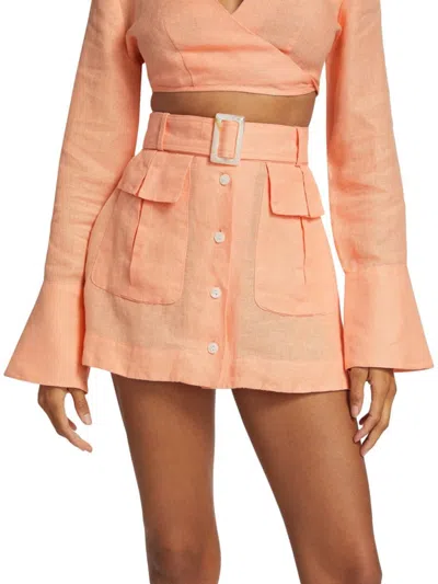 Matthew Bruch Women's Cargo Miniskirt In Peach