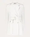 Matthew Bruch Oversized Double Breasted Blazer Dress In White