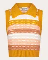 MATTHEW BRUCH WOMEN'S STRIPED WOOL-BLEND MESH-KNIT TOP
