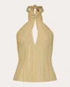 Matthew Bruch Knotted Halter Top In Neutrals