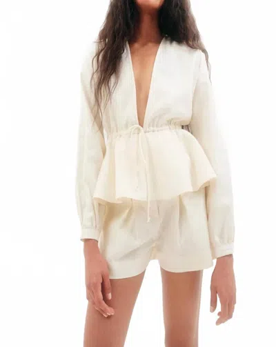 Matthew Bruch Women's Pleated Short In Cream In White