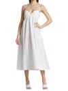 MATTHEW BRUCH WOMEN'S SWEETHEART COTTON POPLIN MIDI-DRESS