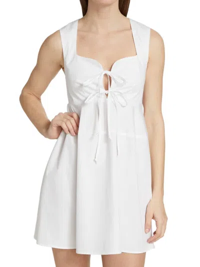 Matthew Bruch Women's Tie Front Apron Minidress In White