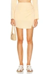 Matthew Bruch Wrap Draped Mini Skirt In Mango