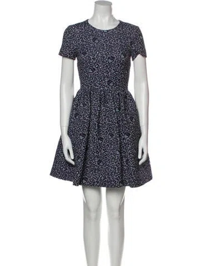 Pre-owned Matthew Williamson Animal Print Mini Dress In Blue