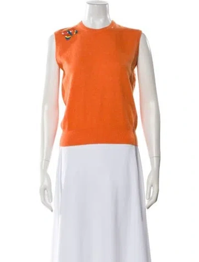 Pre-owned Matthew Williamson Cashmere Crew Neck Sweater In Orange
