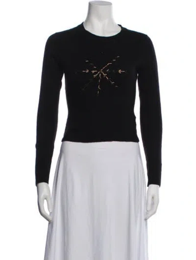 Pre-owned Matthew Williamson Cashmere Graphic Print Sweater In Black