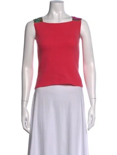 Pre-owned Matthew Williamson Cashmere Printed Top In Pink
