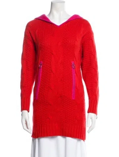 Pre-owned Matthew Williamson Cashmere V-neck Sweater In Red