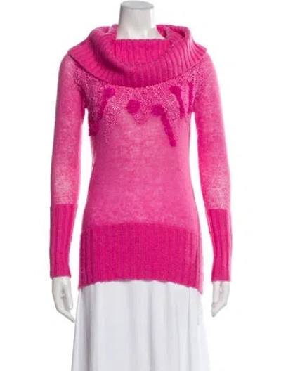 Pre-owned Matthew Williamson Cowl Neck Sweater In Pink