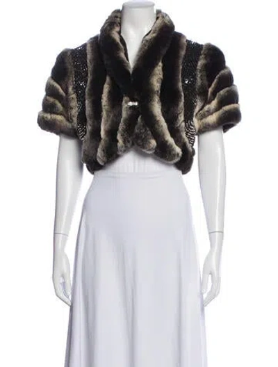 Pre-owned Matthew Williamson Faux Fur Jacket In Neutrals