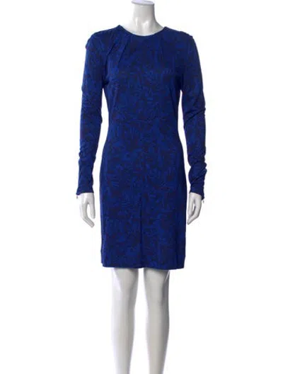 Pre-owned Matthew Williamson Floral Print Mini Dress In Blue