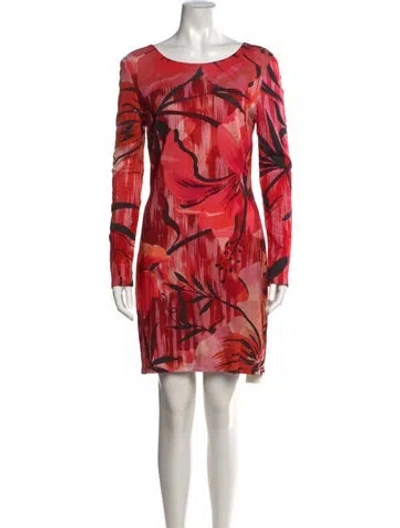 Pre-owned Matthew Williamson Floral Print Mini Dress In Pink