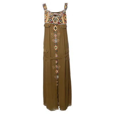 Pre-owned Matthew Williamson , Green Dress With Ethnic Beadwork