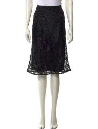 Pre-owned Matthew Williamson Lace Pattern Knee-length Skirt In Black