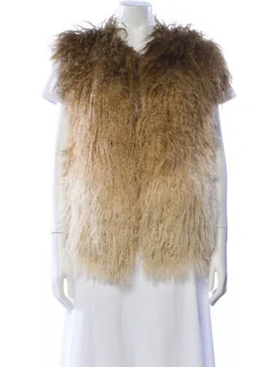 Pre-owned Matthew Williamson Lamb Leather Vest In Brown