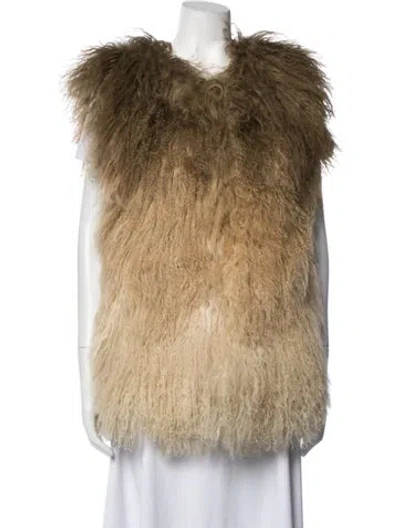 Pre-owned Matthew Williamson Lamb Leather Vest In Brown/neutrals