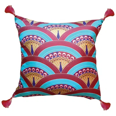 Pre-owned Matthew Williamson Les Ottomans, Peacoch 'silk Cushion' By  In Brown